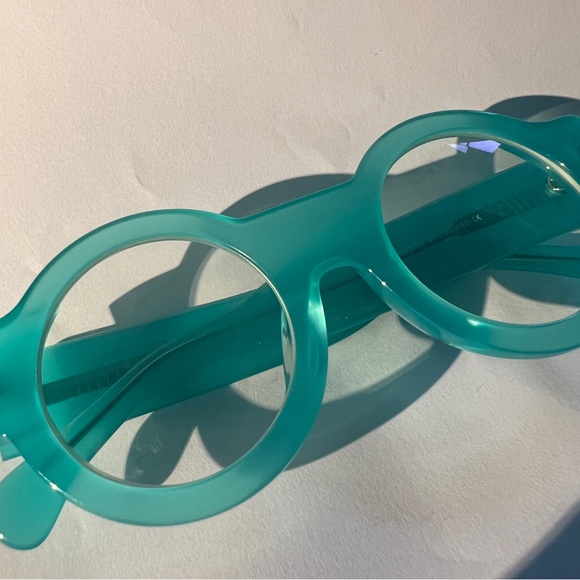 Blue Round Retro Pop Art Space Age Mod Eyeglass Frames - Picture 7 of 13